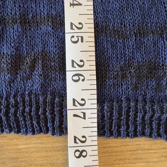 J.JILL 100% Linen‎ Open Knit Blue/Aqua Ombre Tunic-V-neck Tassels-Size M - Picture 8 of 16